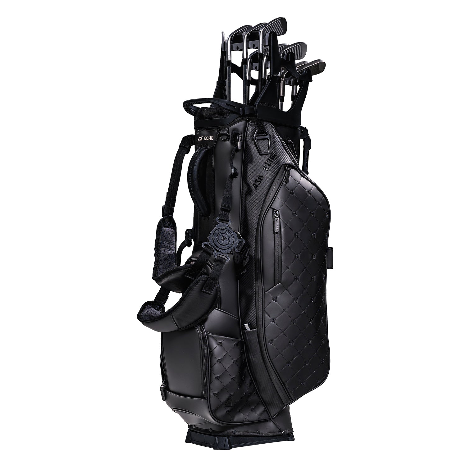 Ask Echo 2025 Prestige-14 Leather Stand Bag and Pendor Lock Club Organizer Bundle / Black