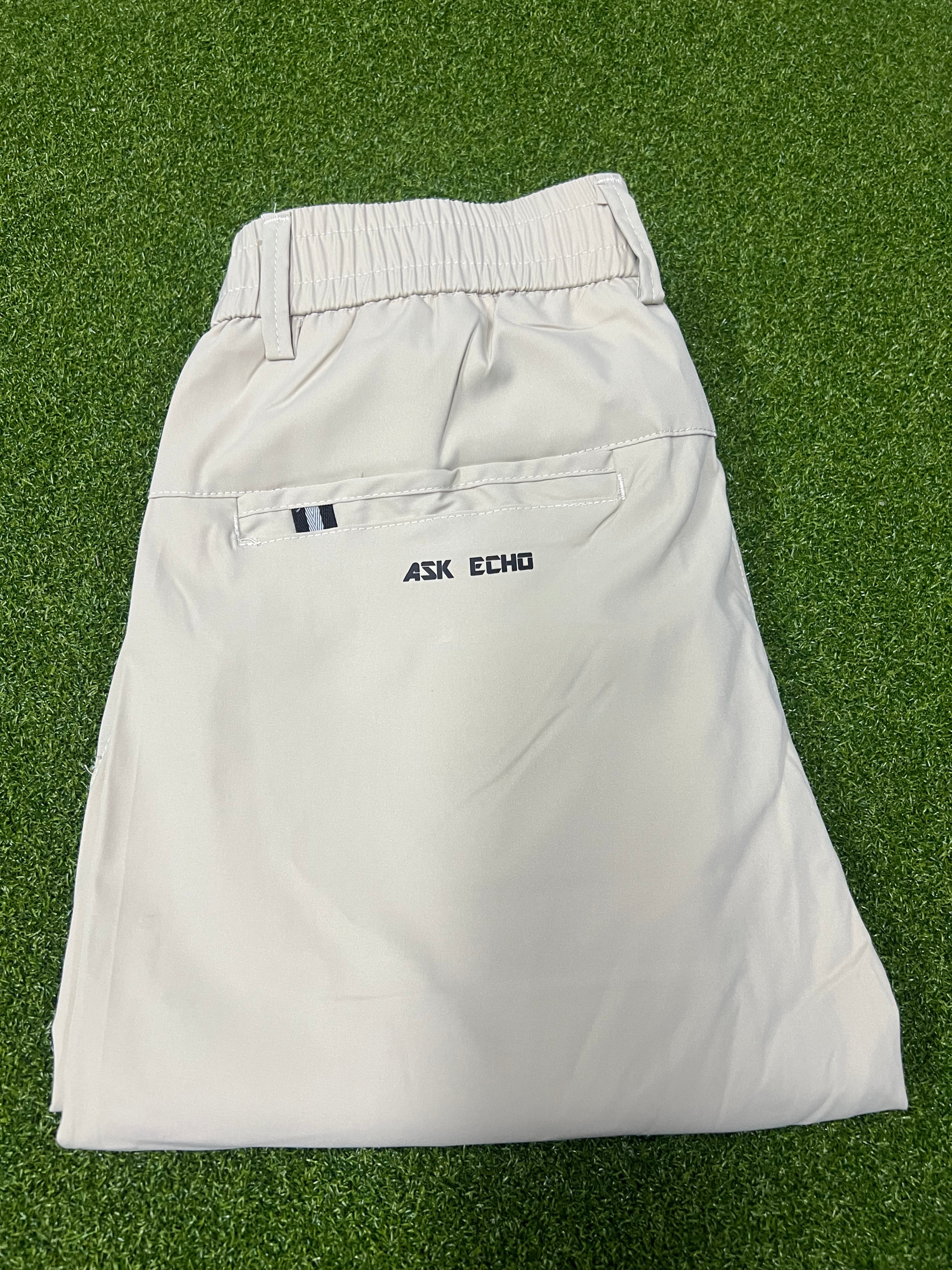 ASK ECHO Trousers, Straight-Leg Casual Trousers with Elastic Waist and Pockets