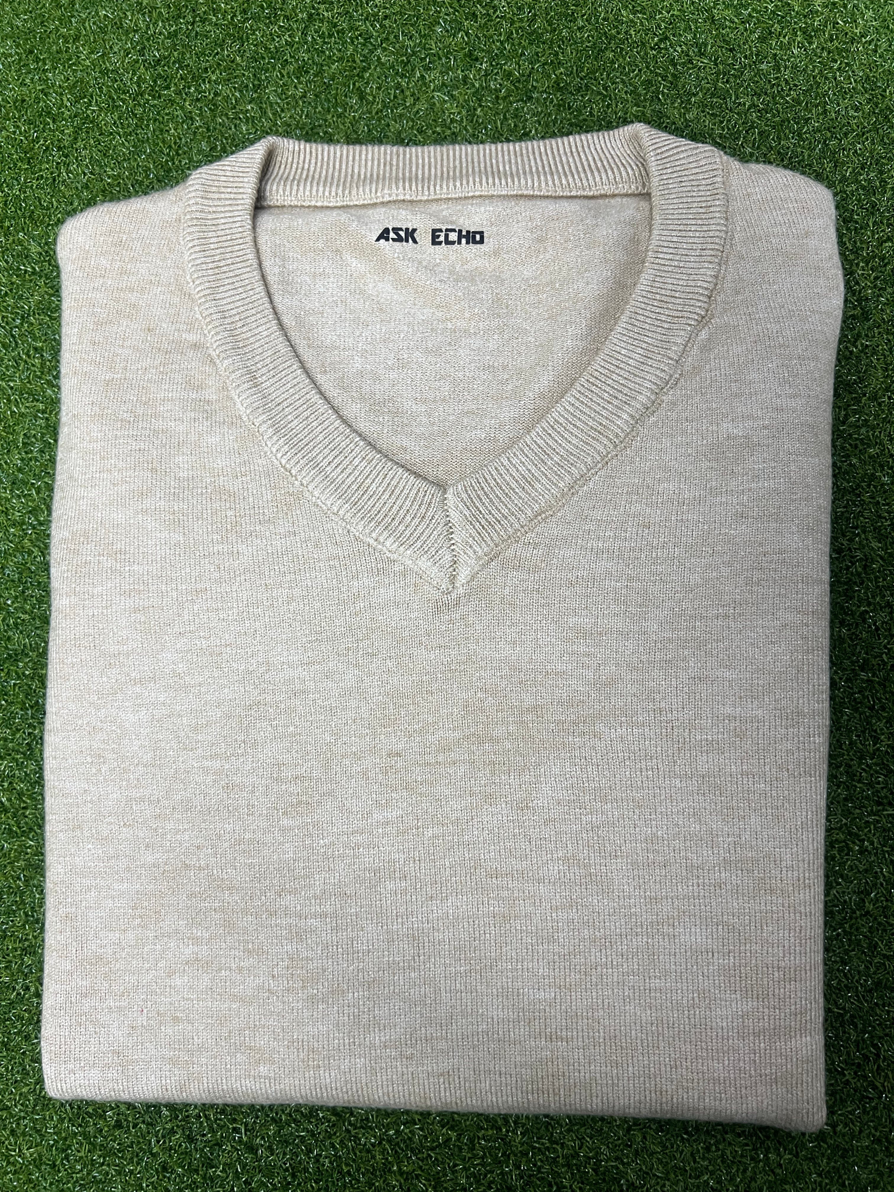 ASK ECHO Pullovers, V-Neck Knit Pullover Sweater, Soft Casual Long-Sleeve Top