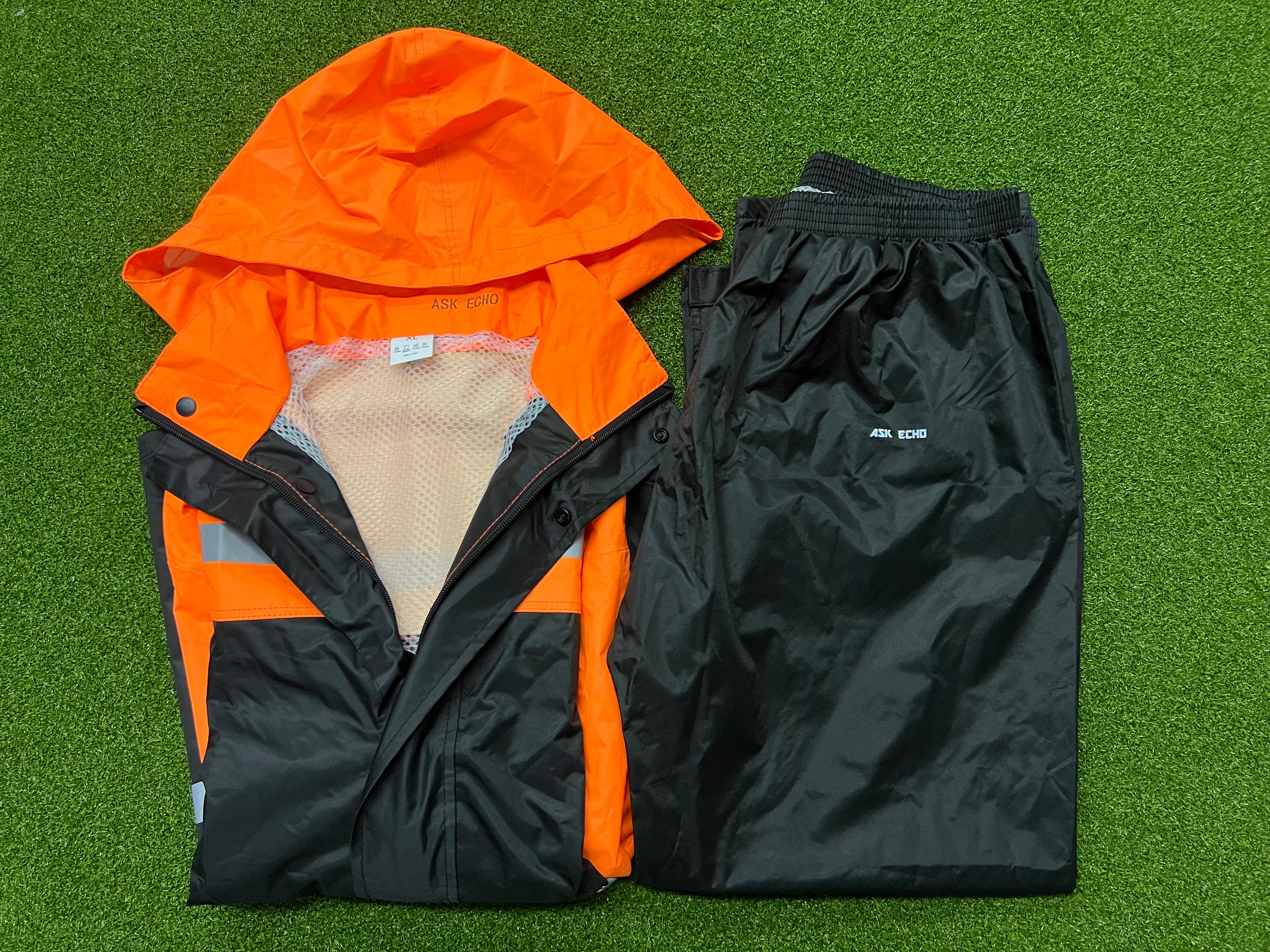 ASK ECHO Waterproof Jackets and Pants, Unisex Two-Piece Rain Suit with Hood