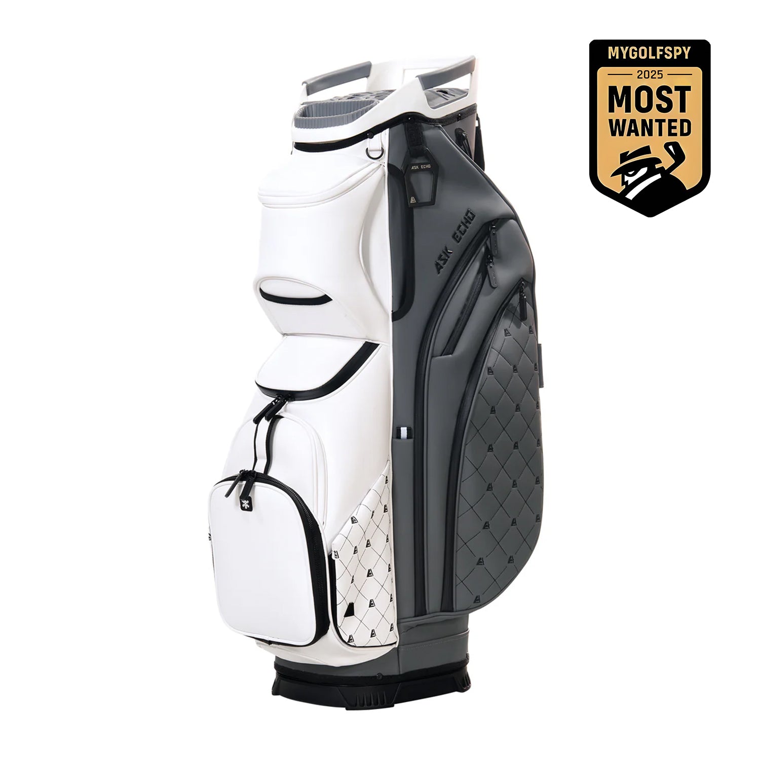 Ask Echo 2025 SLC-130LE Luxury 15 Way Full Length Dividers Golf Quiet Synthetic Leather Cart Bag / GreyWhite