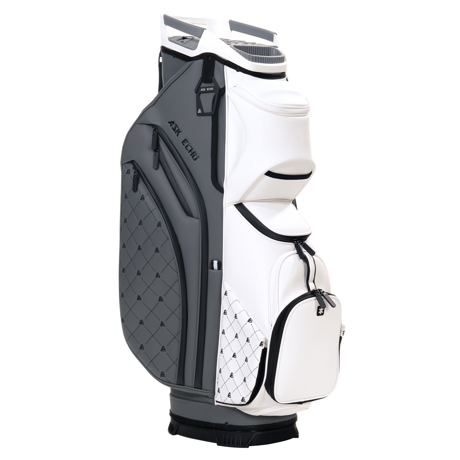 Ask Echo 2025 SLC-130LE Luxury 15 Way Full Length Dividers Golf Quiet Synthetic Leather Cart Bag / GreyWhite