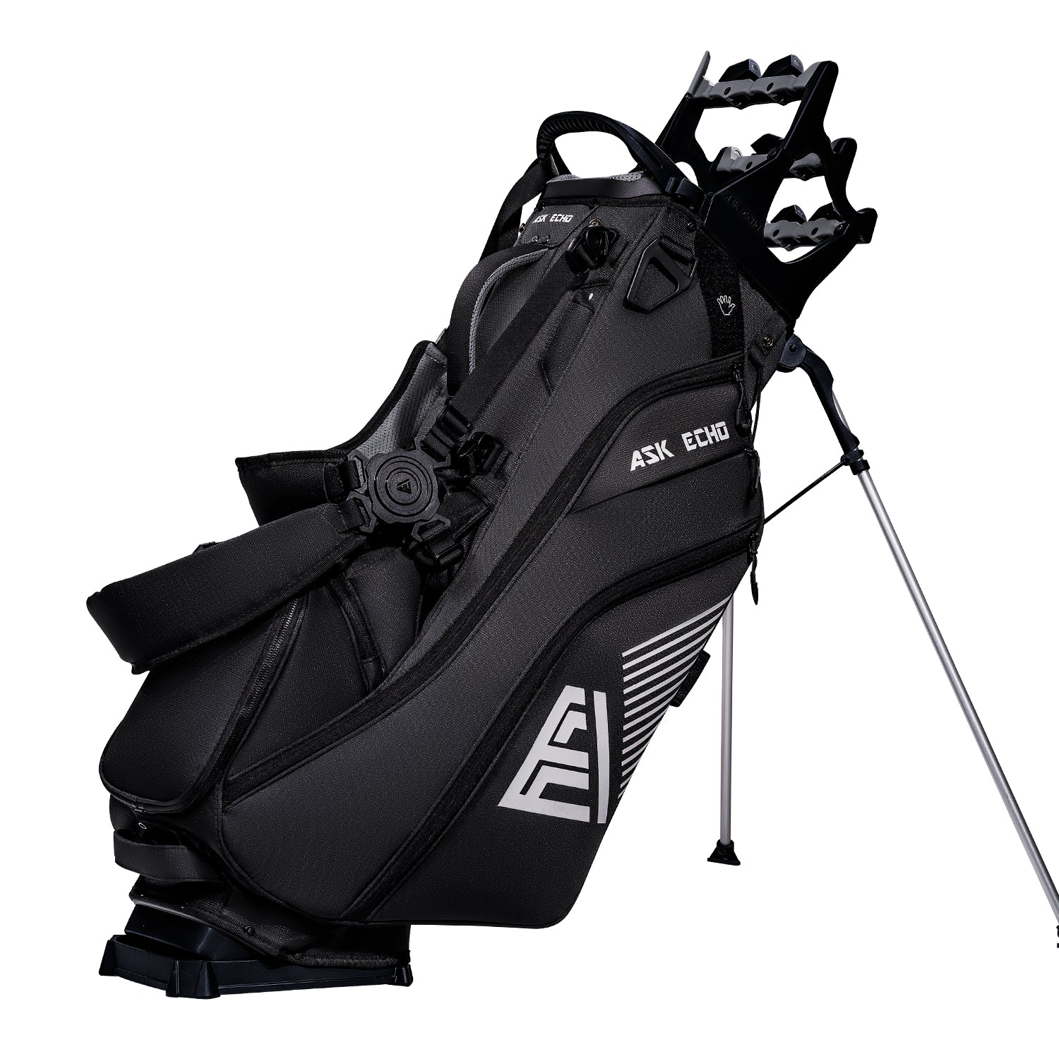 Ask Echo ST-14 Hybrid Stand Bag and Pendor Lock Club Organizer Bundle / Black