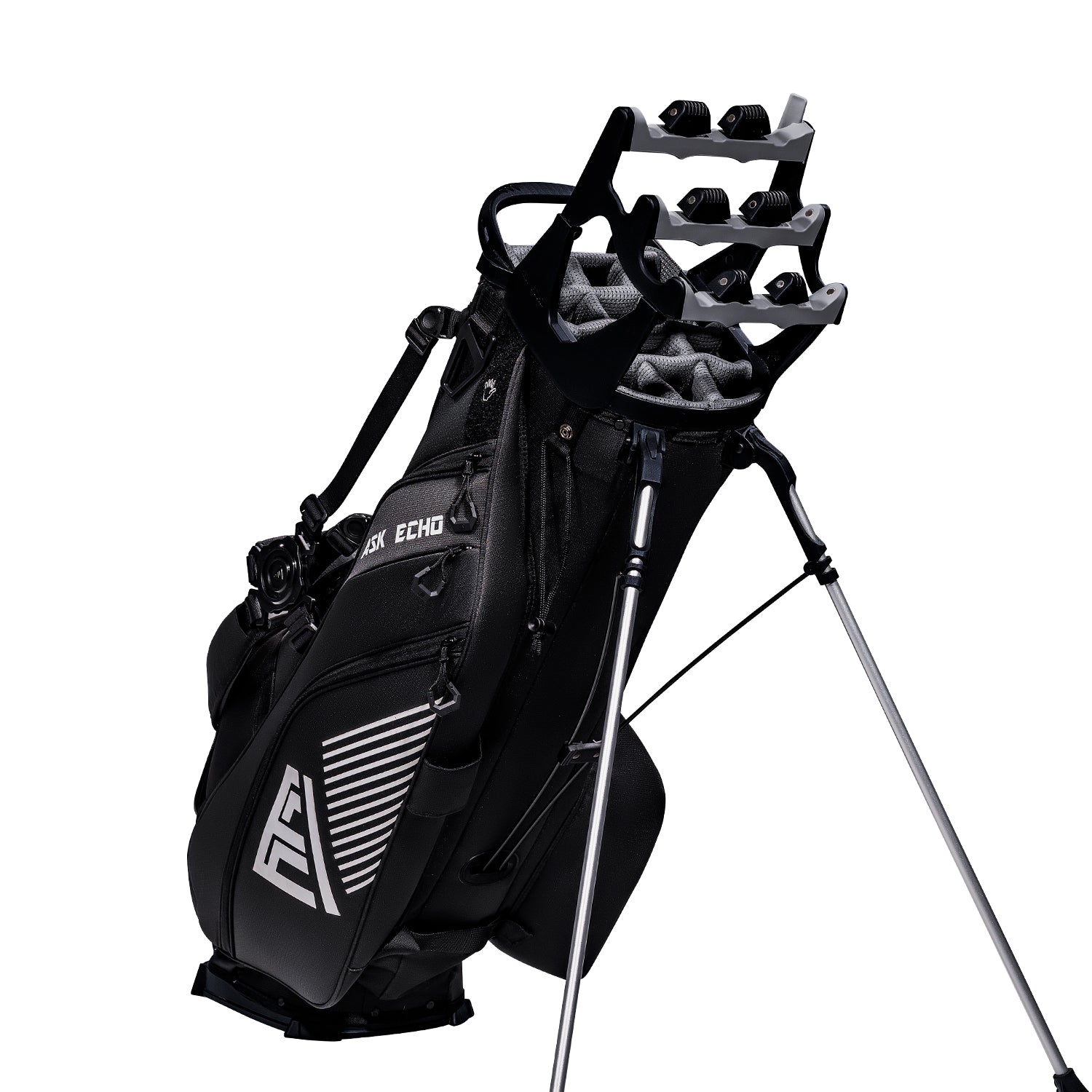 Ask Echo ST-14 Hybrid Stand Bag and Pendor Lock Club Organizer Bundle / Black