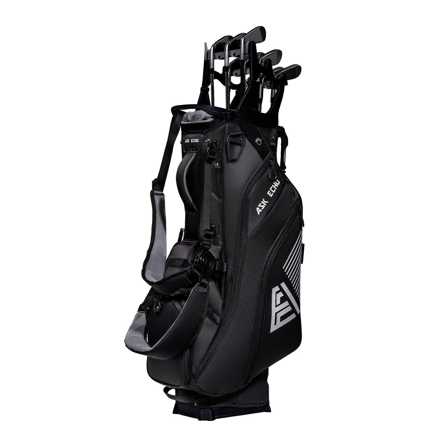Ask Echo ST-14 Hybrid Stand Bag and Pendor Lock Club Organizer Bundle / Black