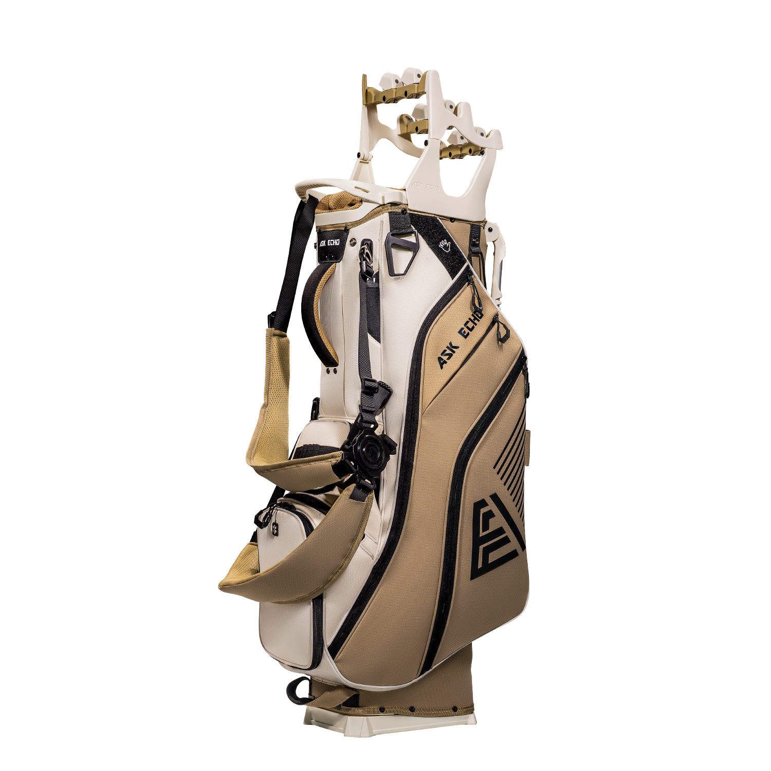 Ask Echo ST-14 Hybrid Stand Bag and Pendor Lock Club Organizer Bundle / Toasted Almond
