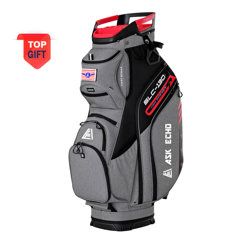 Ask Echo 2024 SLC-130 15 Dividers Grip Locking Bottom Golf Quiet Cart Bag / Black
