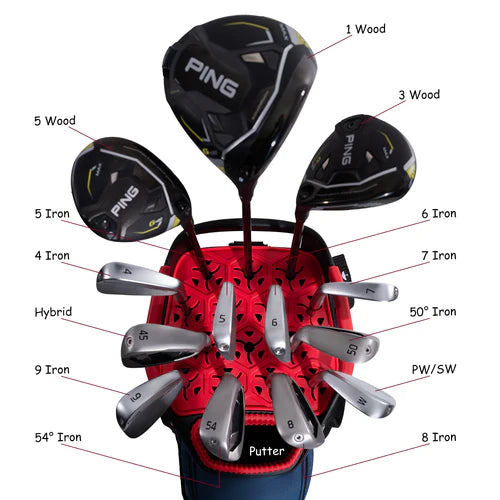 Ask Echo 2024 SLC-130 15 Dividers Grip Locking Bottom Golf Quiet Cart Bag / Navy