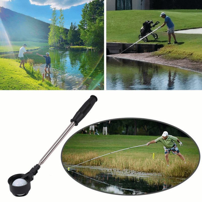 Telescopic Golf Ball Retriever Automatic Locking Scoop Golf Ball Pick Up Tools