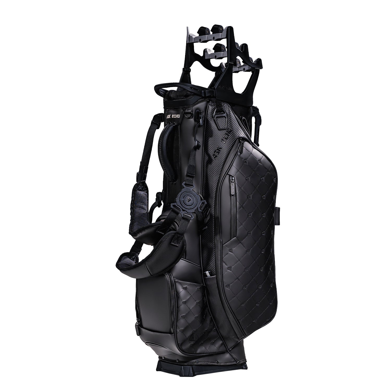 Ask Echo 2025 Prestige-14 Leather Stand Bag and Pendor Lock Club Organizer Bundle / Black
