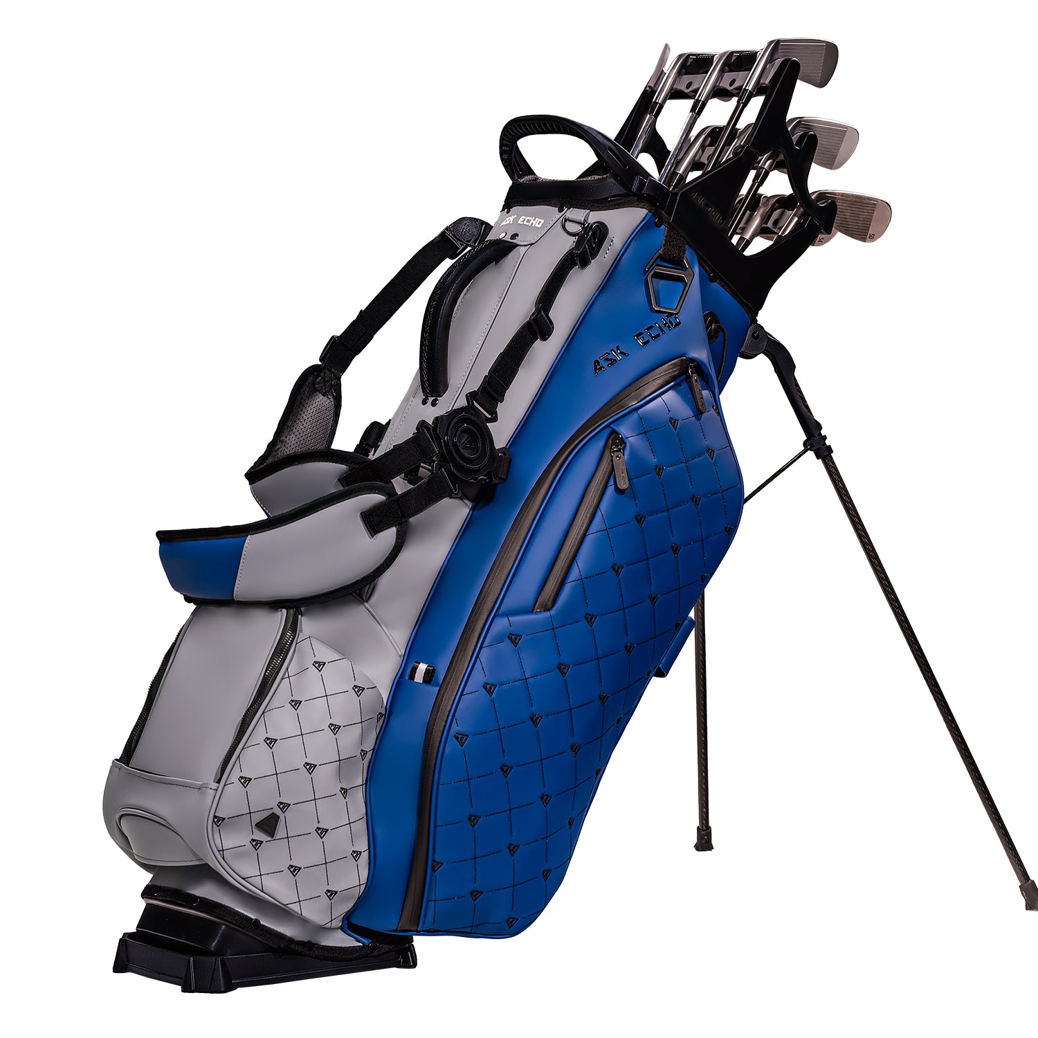 Ask Echo 2025 Prestige-14 Leather Stand Bag and Pendor Lock Club Organizer Bundle / Navy