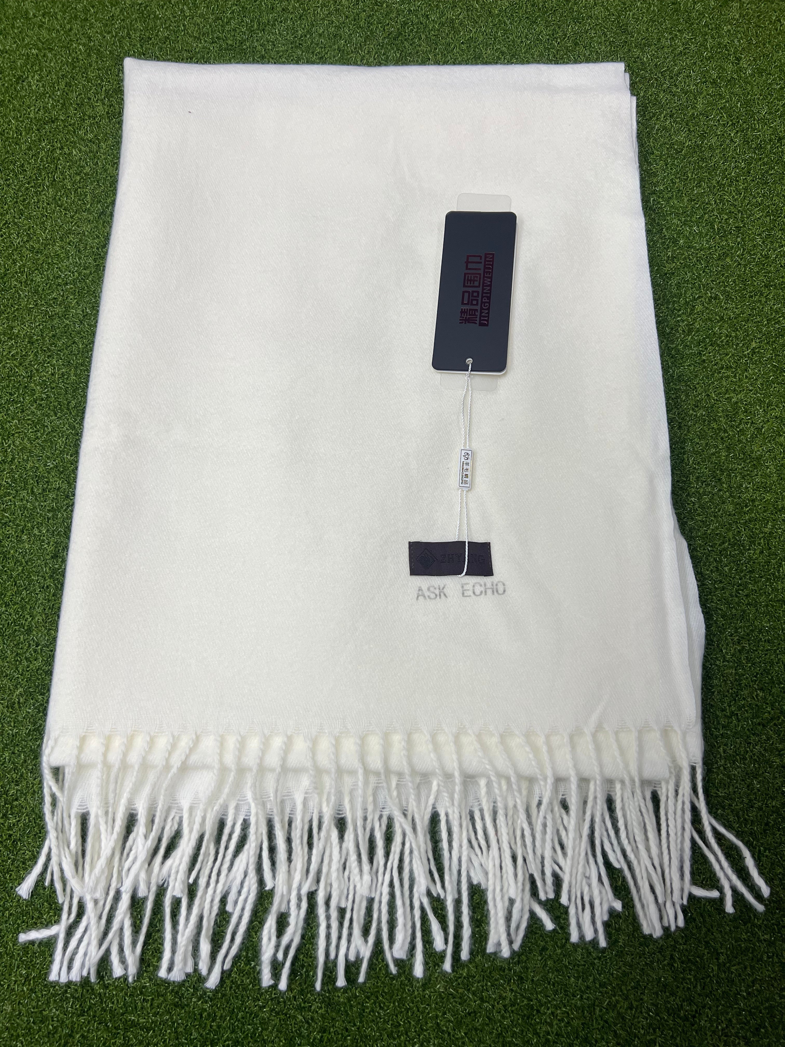 ASK ECHO Scarfs, Unisex Soft Solid-Color Winter Scarf, Warm Fringed Wrap