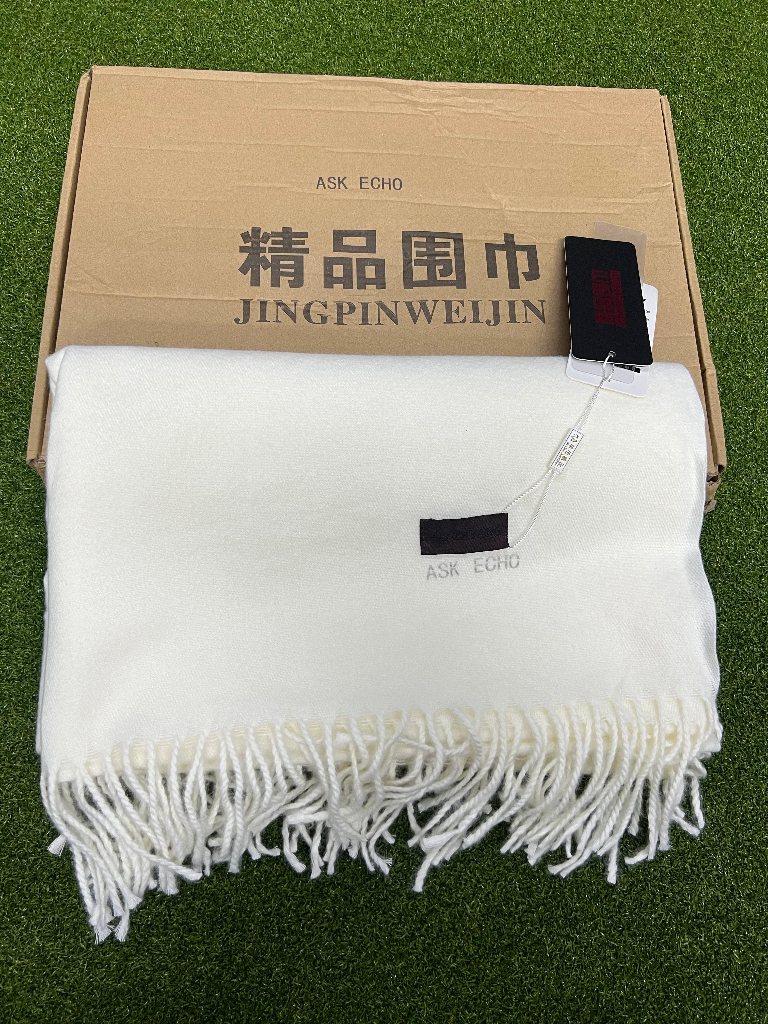 ASK ECHO Scarfs, Unisex Soft Solid-Color Winter Scarf, Warm Fringed Wrap