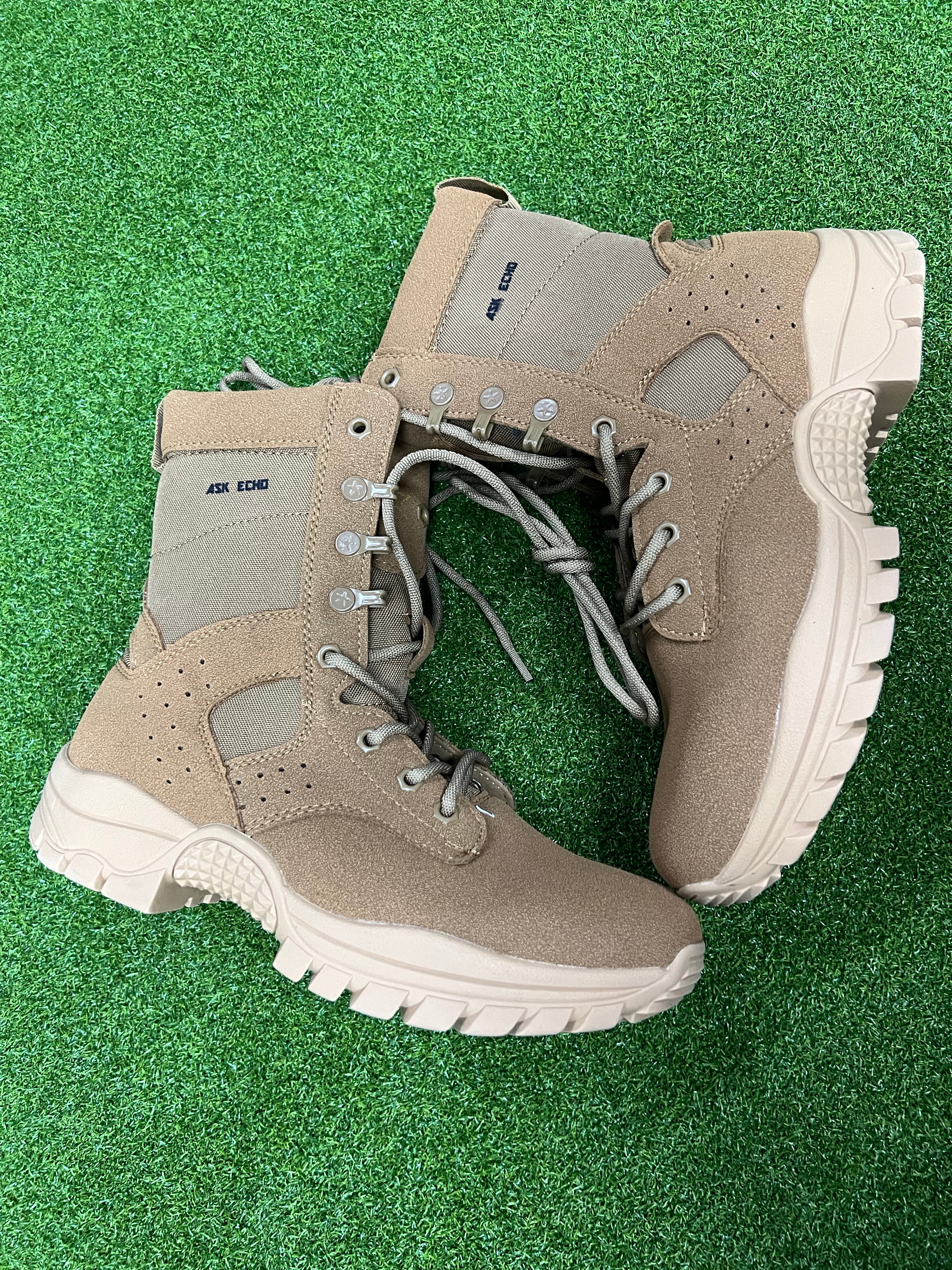 ASK ECHO Waterproof Boots, Lace-Up Outdoor Boots with Non-Slip Rugged Sole