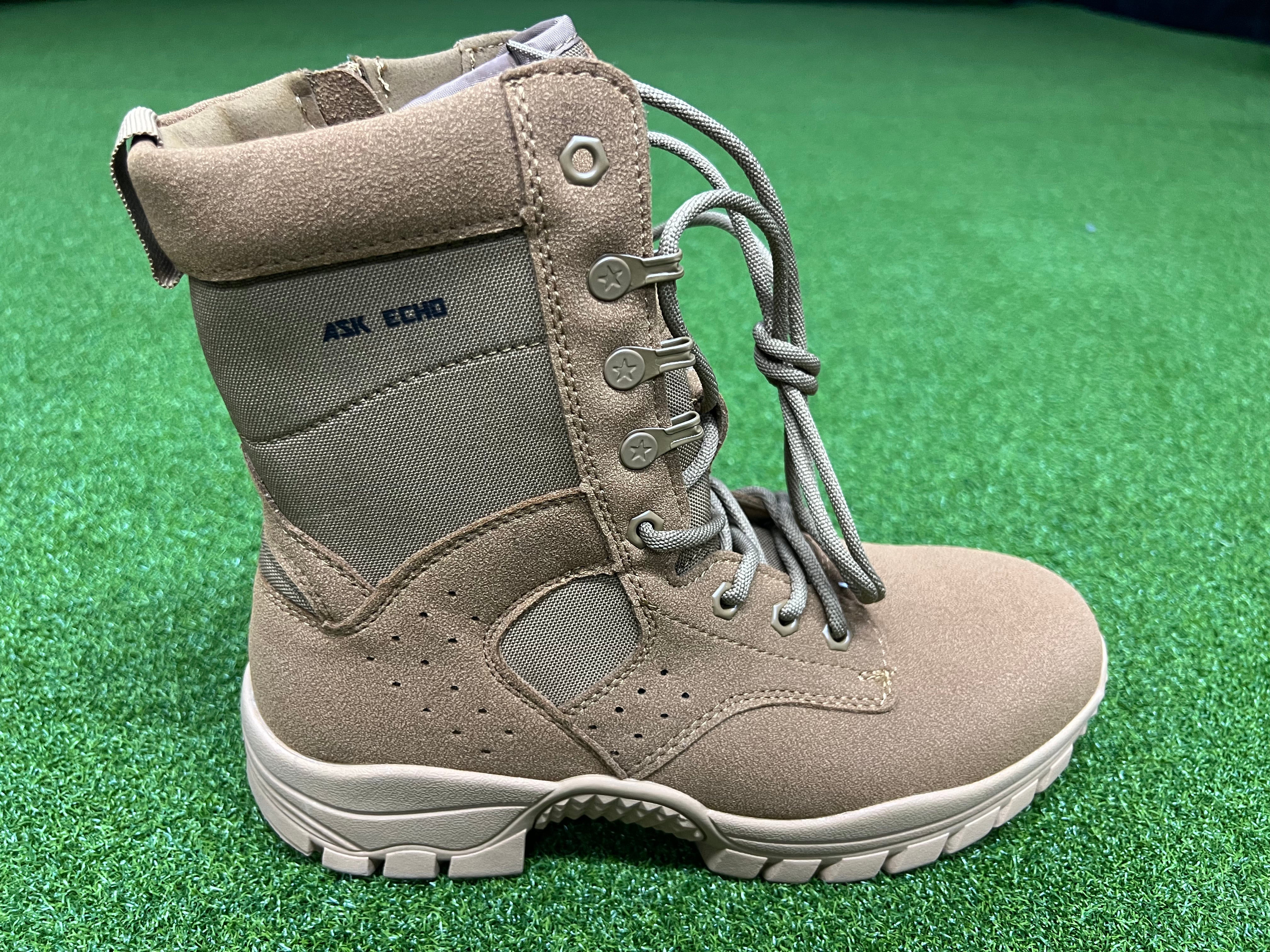 ASK ECHO Waterproof Boots, Lace-Up Outdoor Boots with Non-Slip Rugged Sole