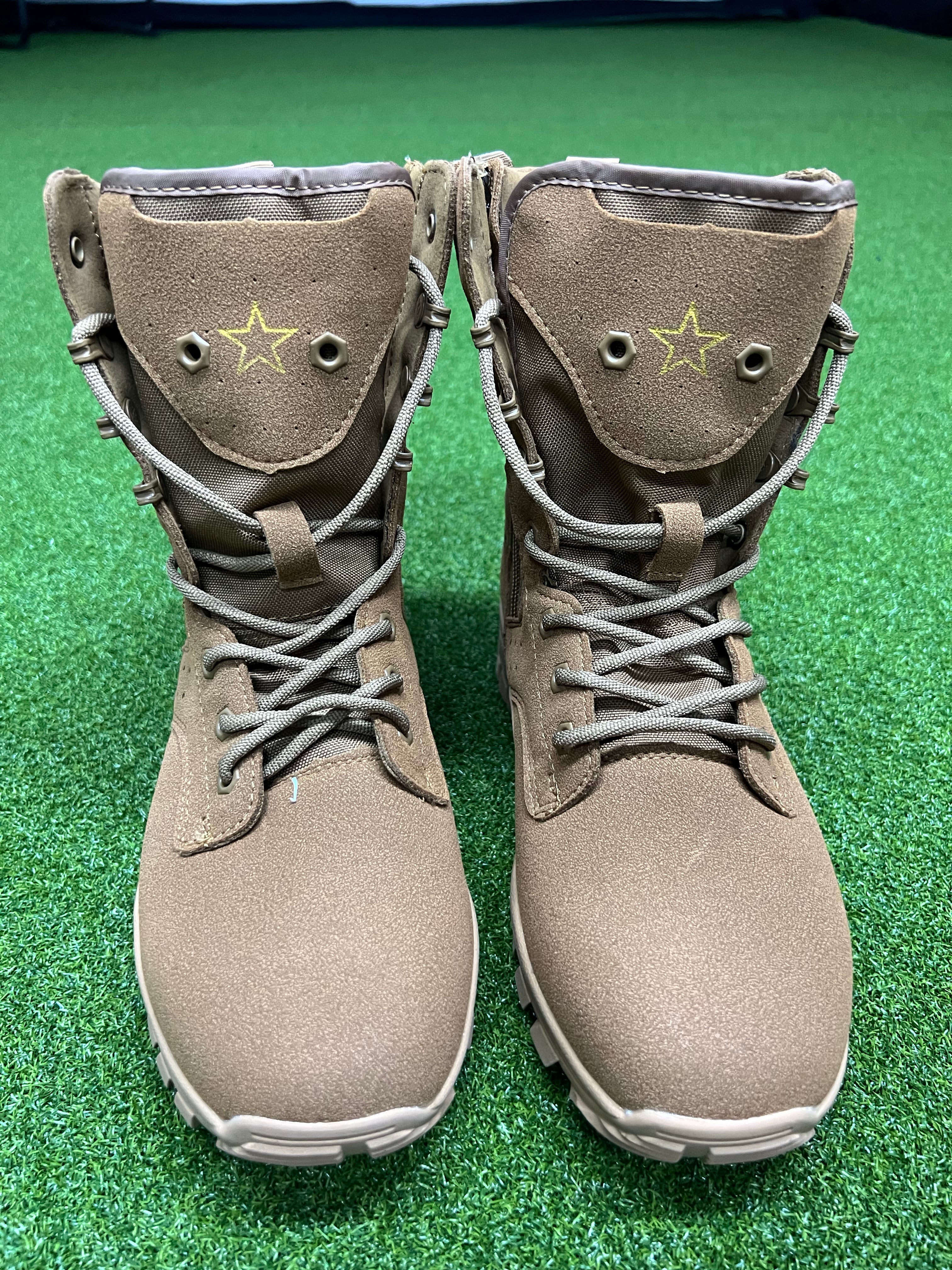 ASK ECHO Waterproof Boots, Lace-Up Outdoor Boots with Non-Slip Rugged Sole