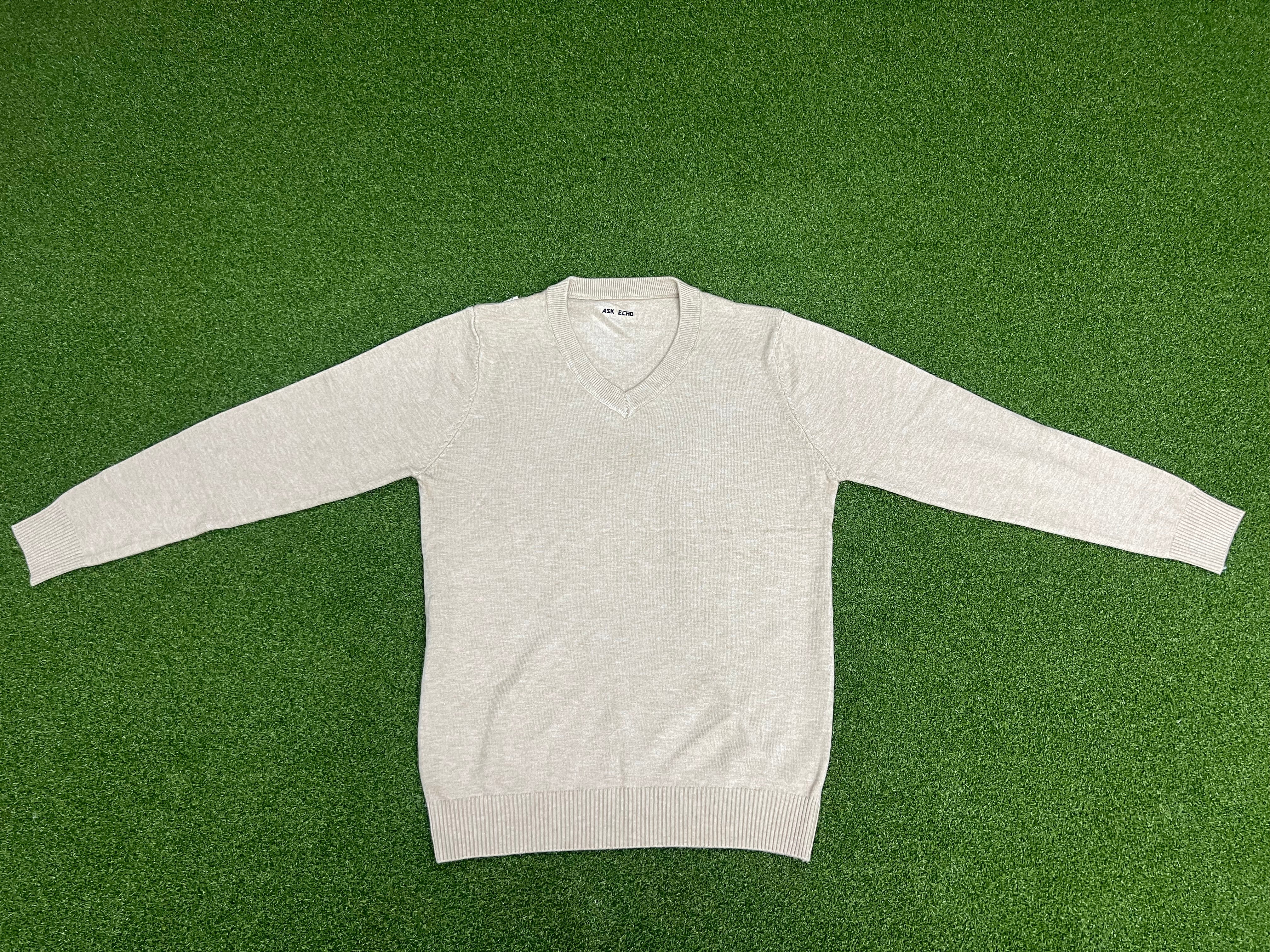 ASK ECHO Pullovers, V-Neck Knit Pullover Sweater, Soft Casual Long-Sleeve Top