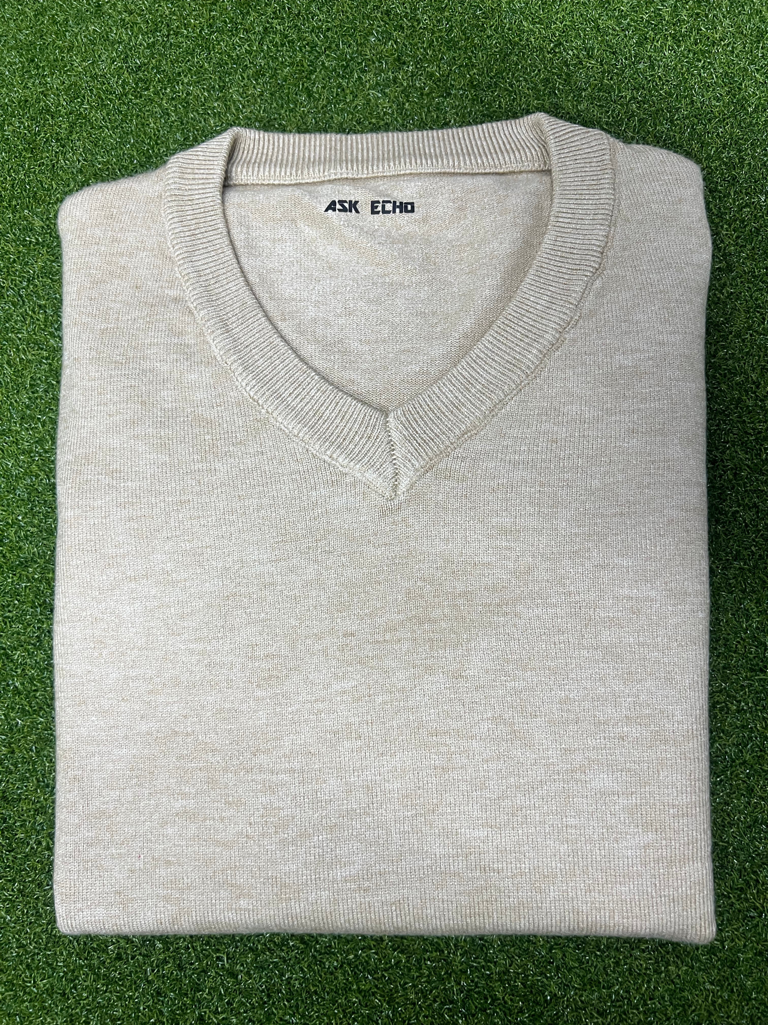ASK ECHO Pullovers, V-Neck Knit Pullover Sweater, Soft Casual Long-Sleeve Top