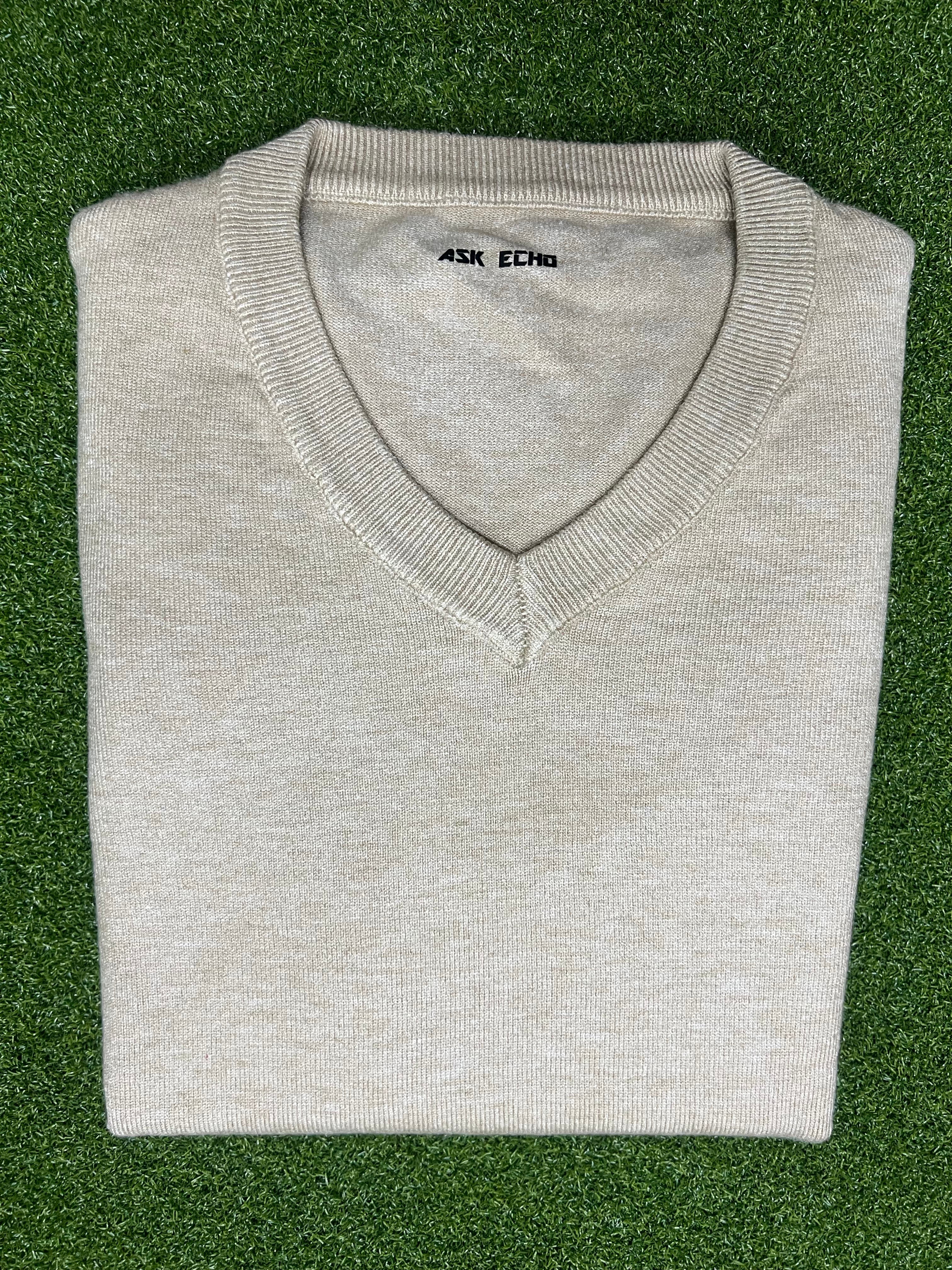 ASK ECHO Pullovers, V-Neck Knit Pullover Sweater, Soft Casual Long-Sleeve Top