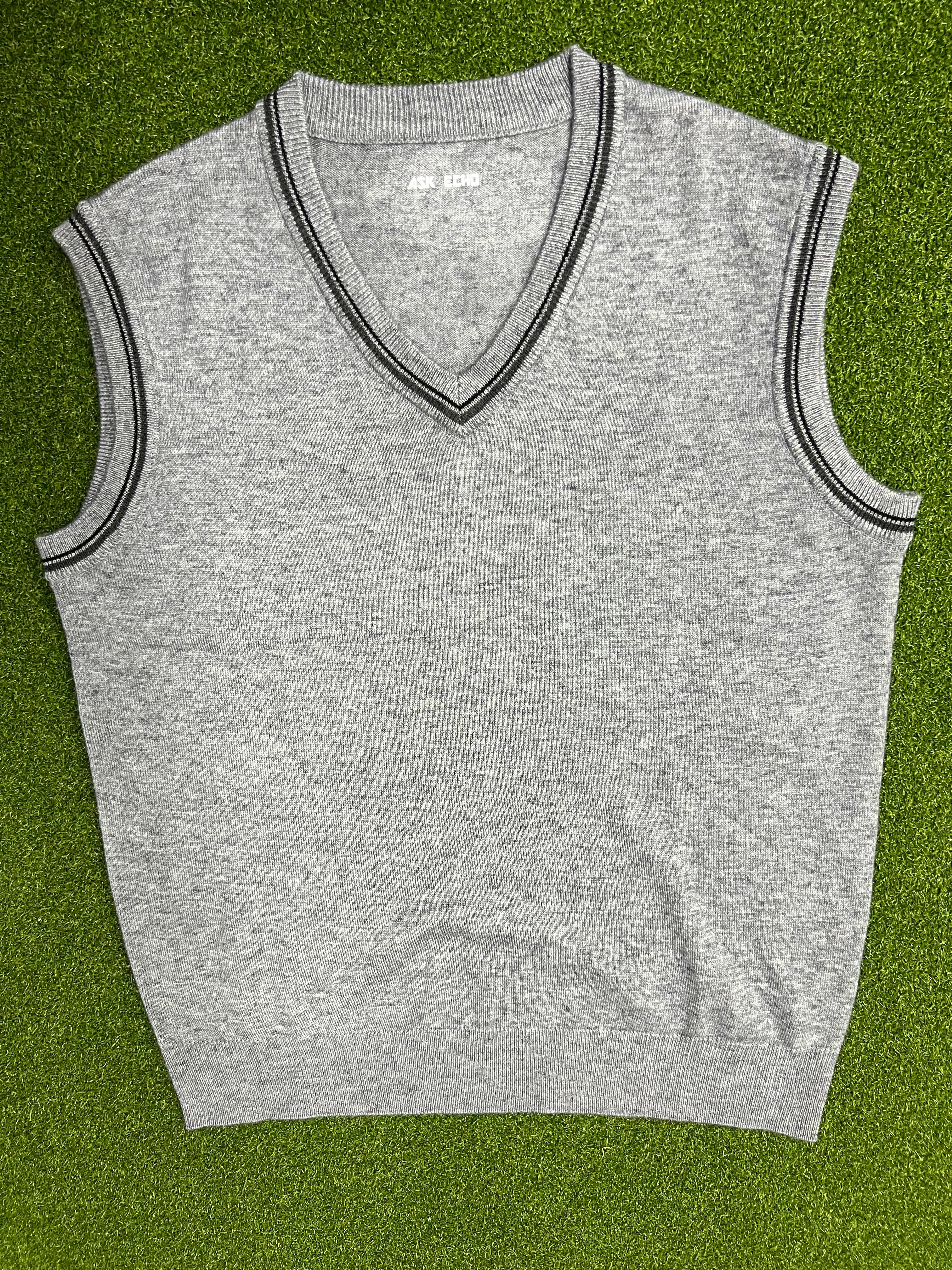 ASK ECHO Jumpers, Men's V-Neck Sleeveless Knit Sweater Vest, Casual Layering Pullover