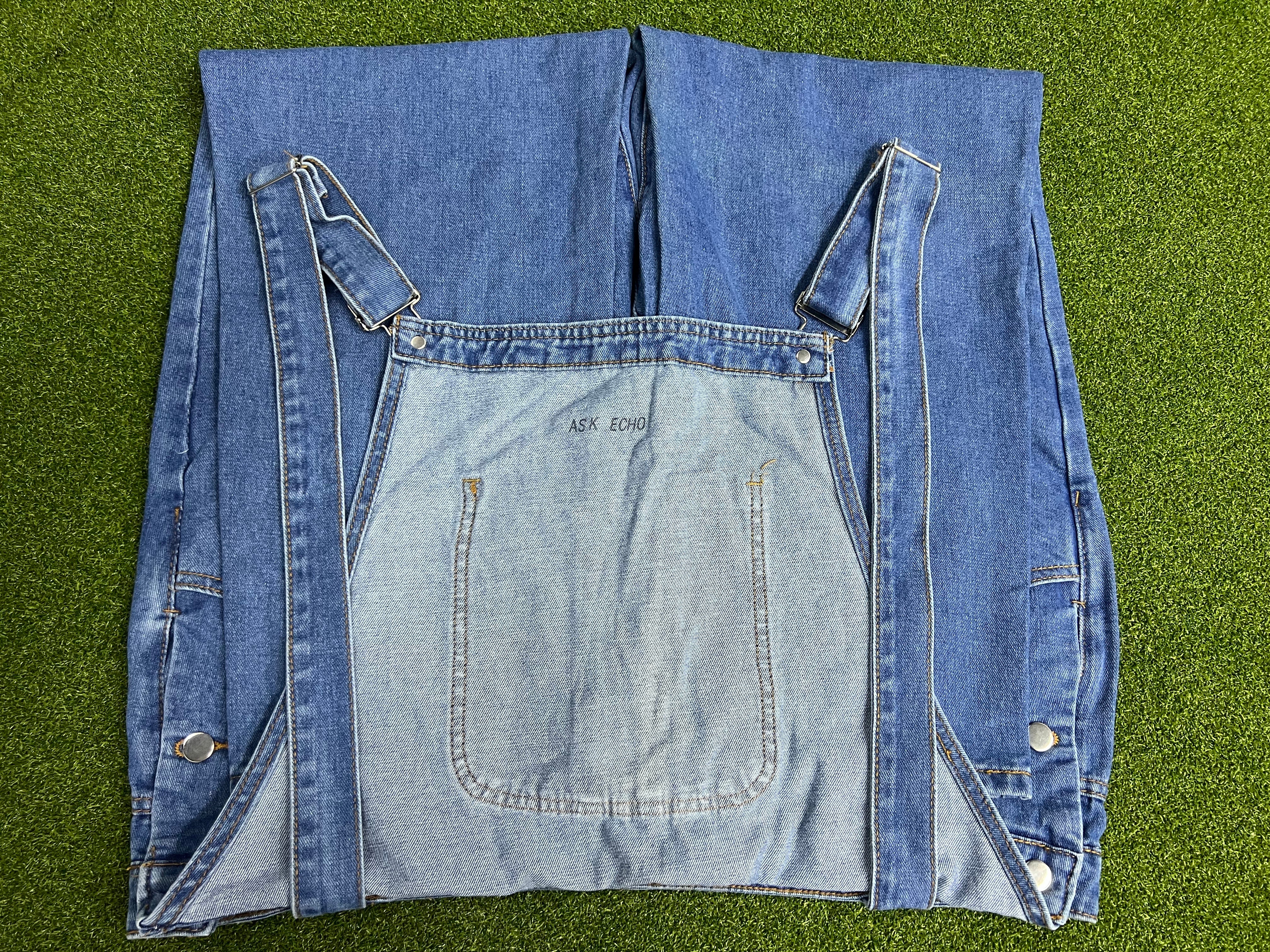 ASK ECHO Overalls, Women's Denim Bib Overalls with Adjustable Straps and Pockets