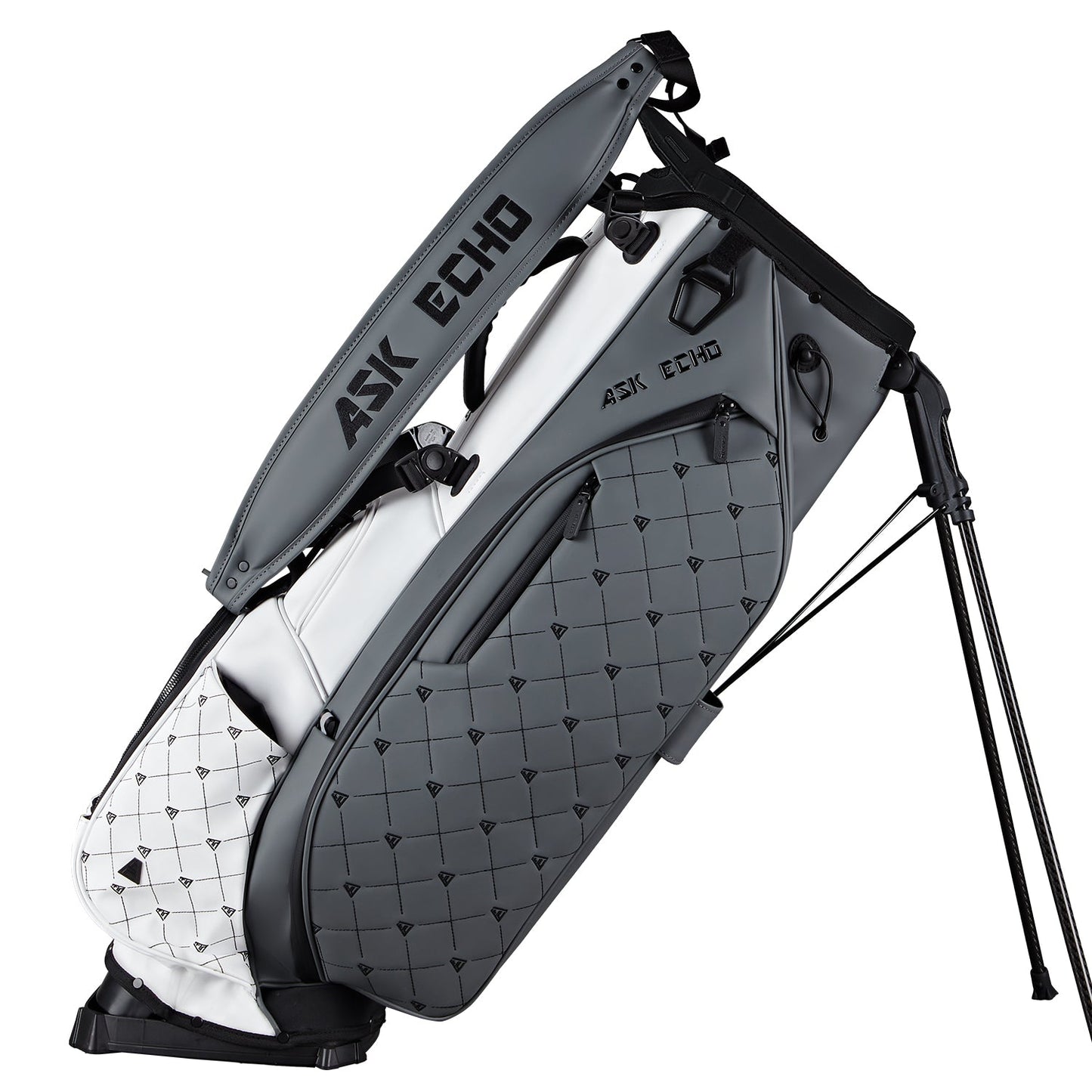 Ask Echo 2025 Prestige-14 Way Full Length Hybrid Leather Stand Bag / Grey