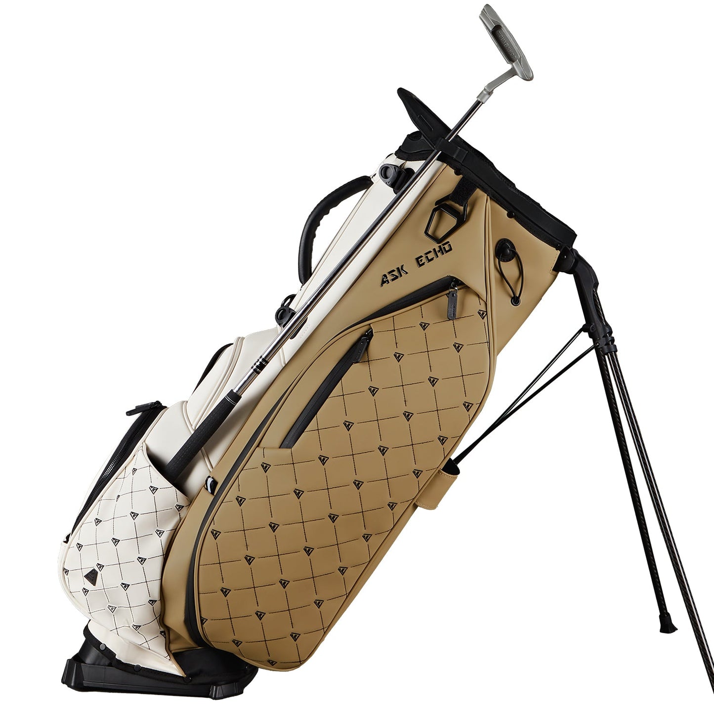 Ask Echo 2025 Prestige-14 Way Full Length Hybrid Leather Stand Bag / Toasted Alomnd