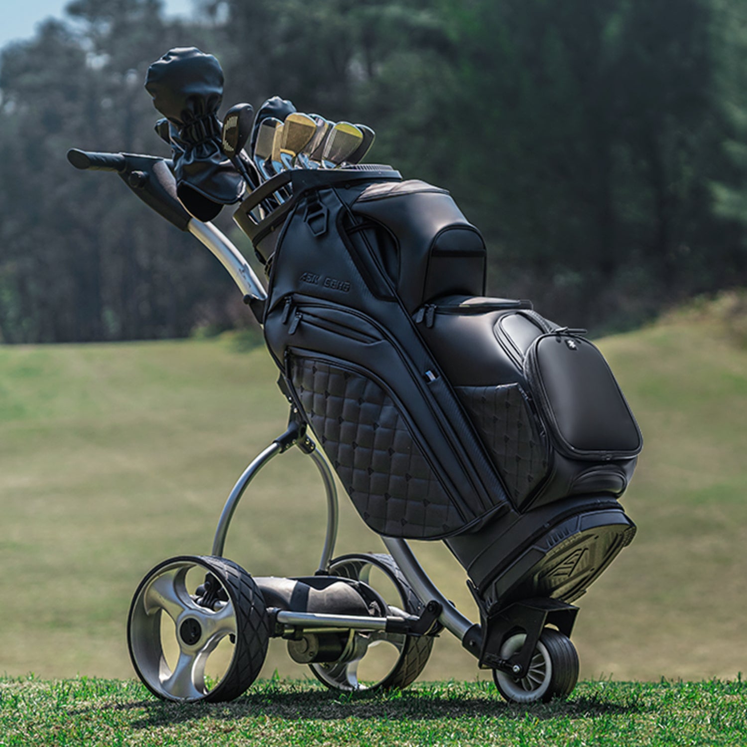 Ask Echo 2024 SLC-130LE Luxury 15 Way Full Length Dividers Golf Soundless Synthetic Leather Cart Bag