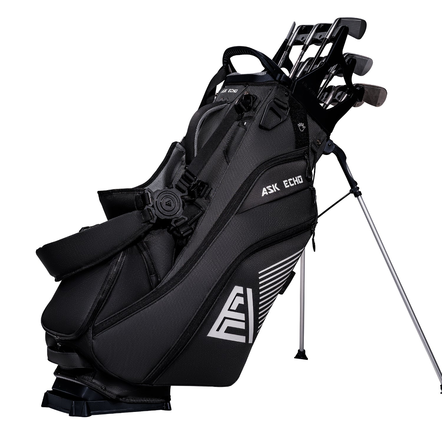Ask Echo ST-14 Hybrid Stand Bag and Pendor Lock Club Organizer Bundle / Black