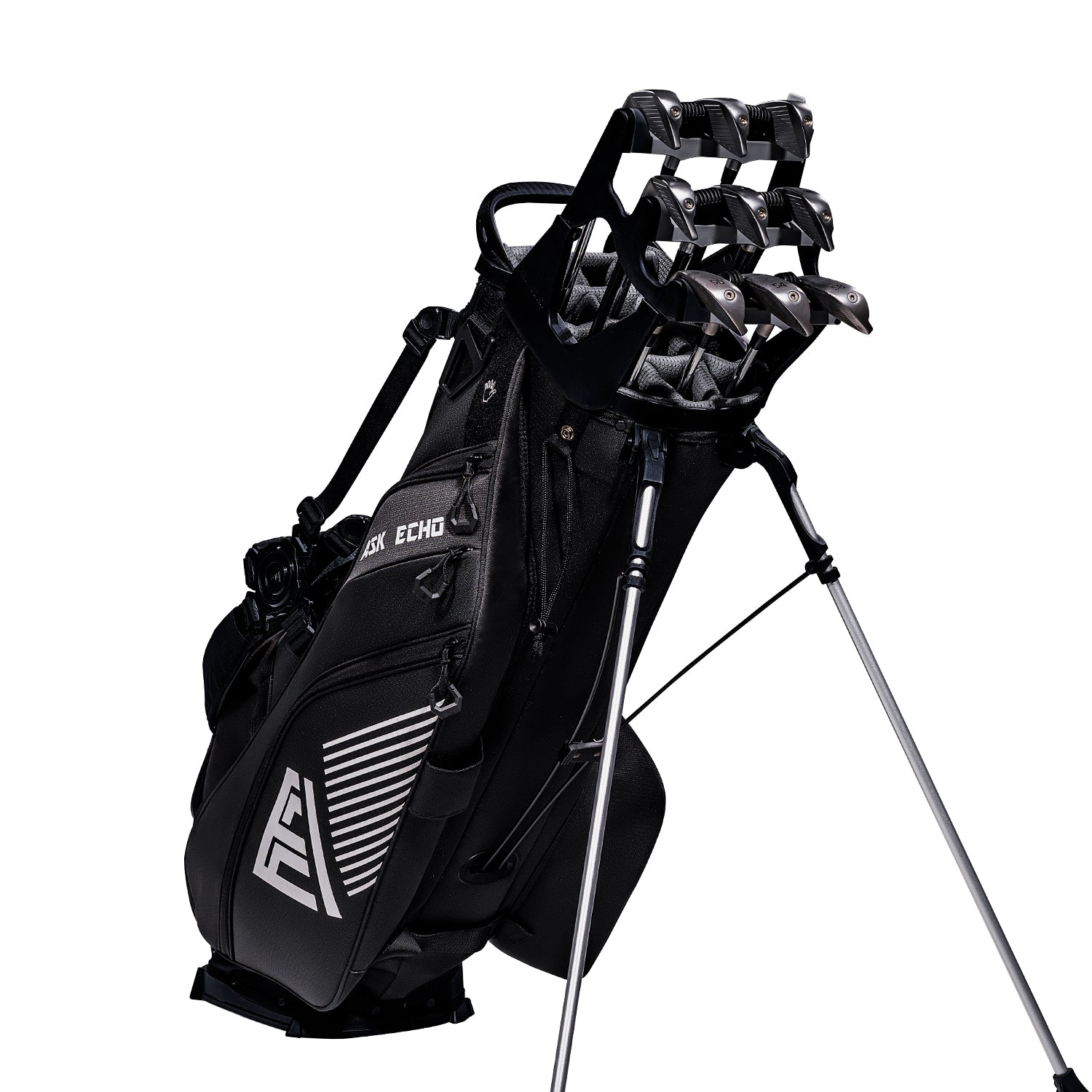 Ask Echo ST-14 Hybrid Stand Bag and Pendor Lock Club Organizer Bundle / Black