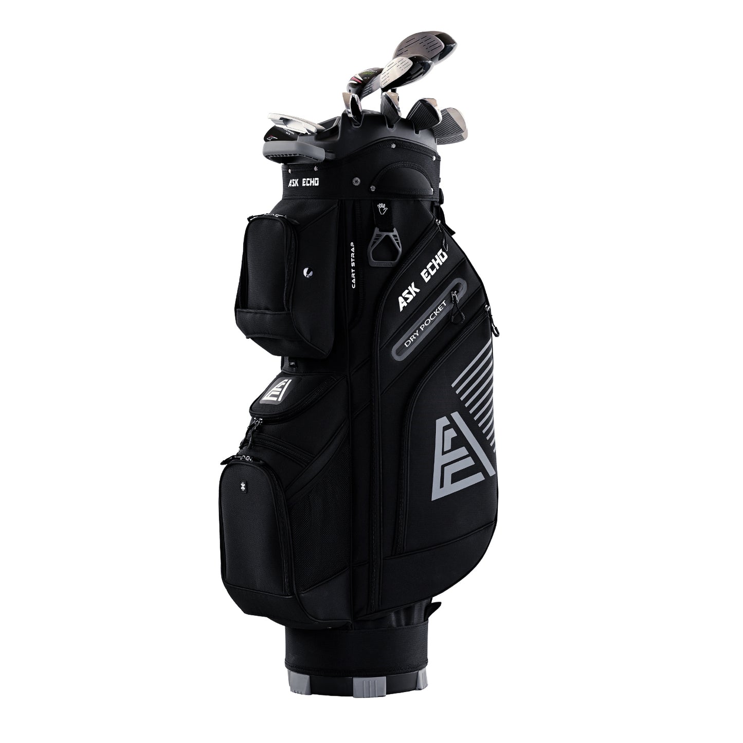 Ask Echo 2024 T-LOCK 14 Way Organizer Dividers Golf Soundless Cart Bag / Black.