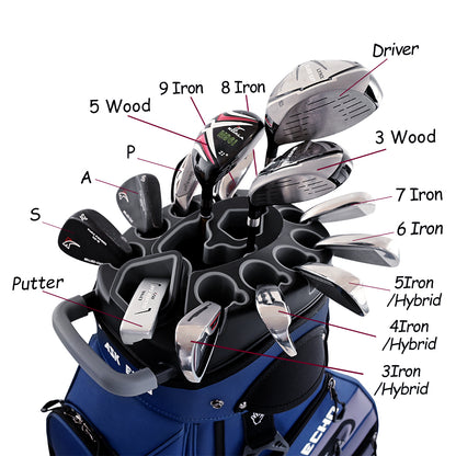 Ask Echo 2024 T-LOCK 14 Way Organizer Dividers Golf Soundless Cart Bag / NavyGrey.C