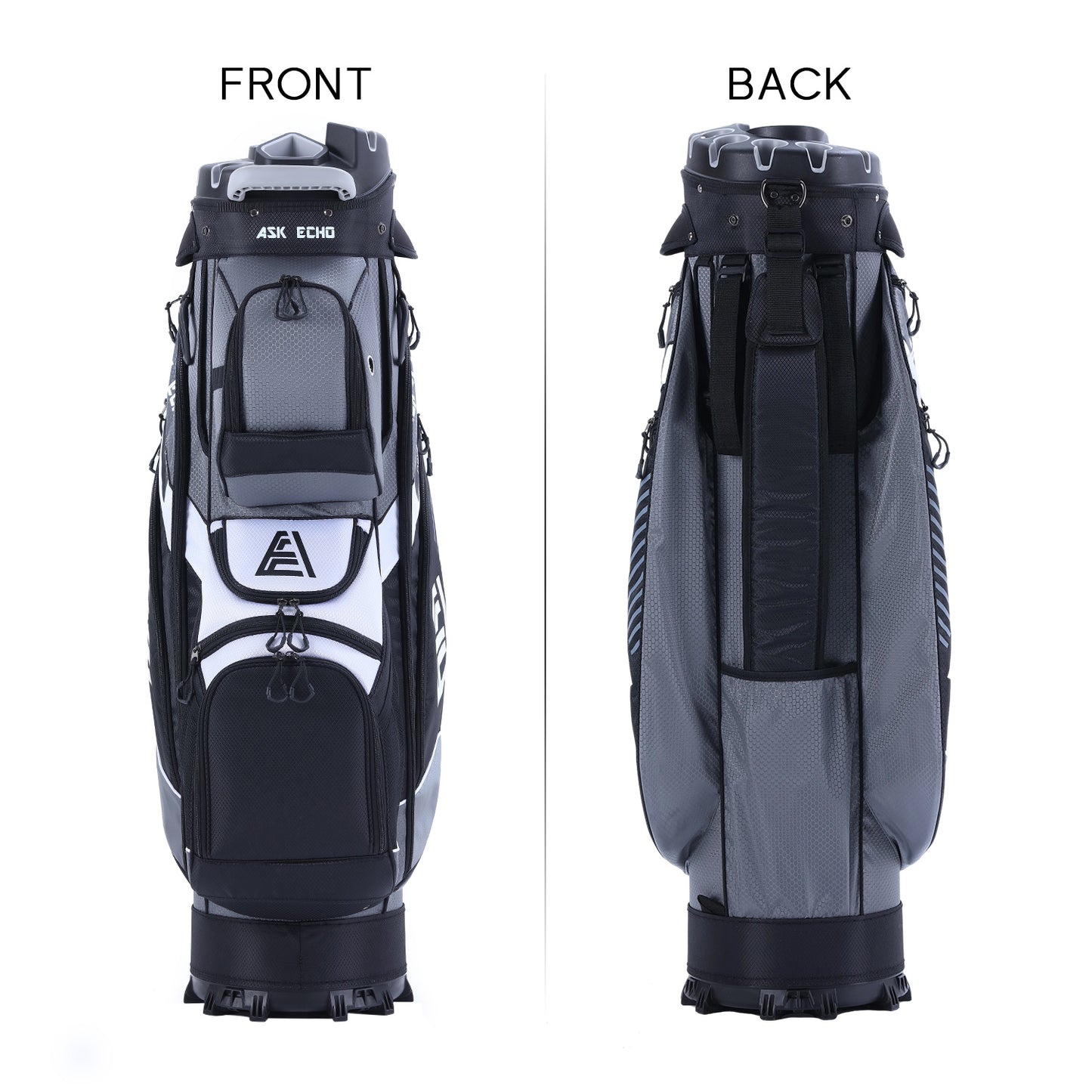 Askecho T-LOCK 2.0 Golf Cart Bag  With 14 Way Organizer Divider Silent Top / Grey