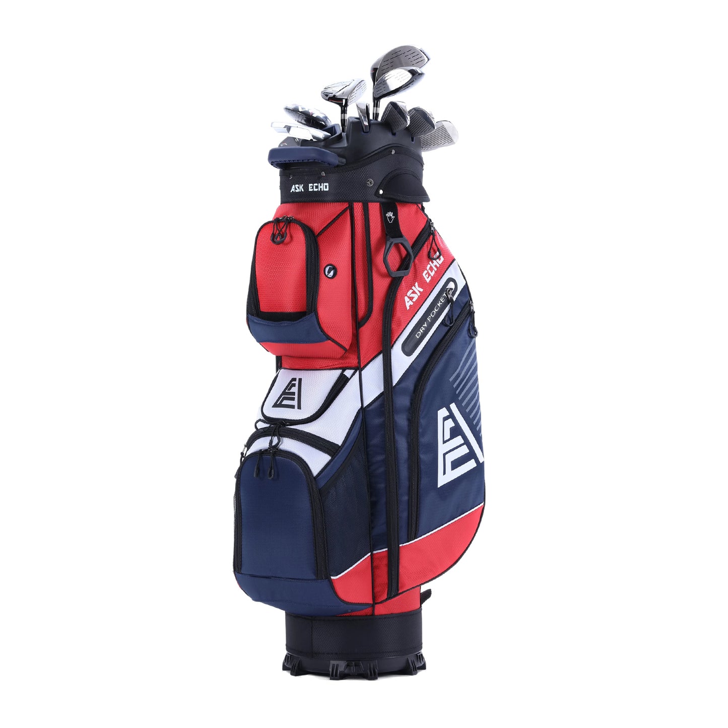 Askecho T-LOCK 2.0 Golf Cart Bag  With 14 Way Organizer Divider Silent Top / Navy