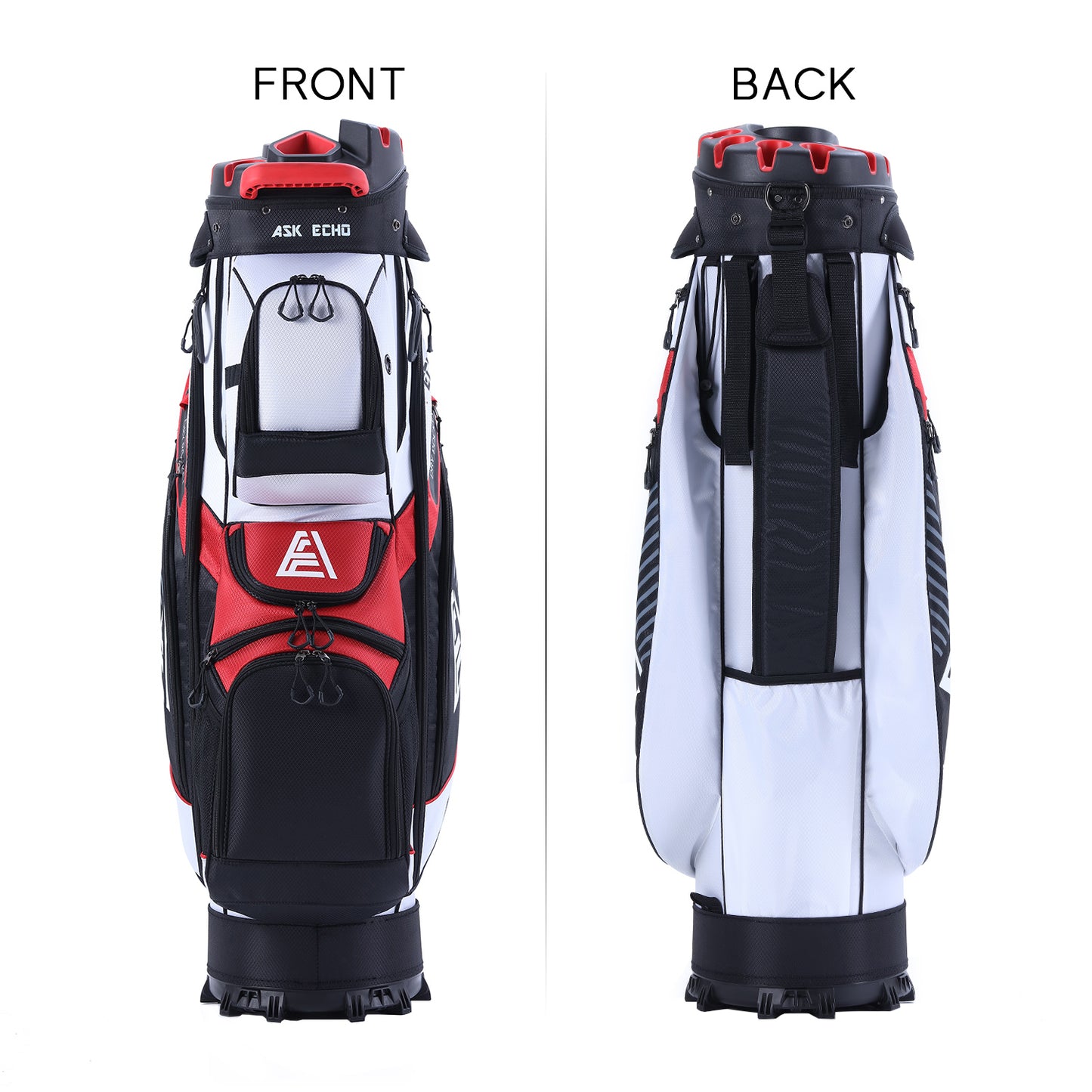 Askecho T-LOCK 2.0 Golf Cart Bag  With 14 Way Organizer Divider Silent Top / White