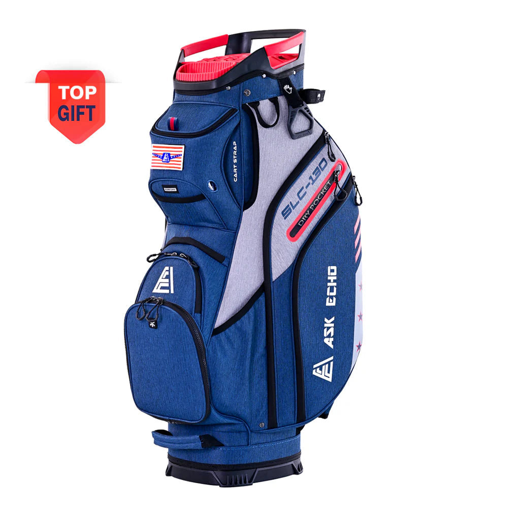 Ask Echo 2024 SLC-130 15 Dividers Grip Locking Bottom Golf Quiet Cart Bag / Navy