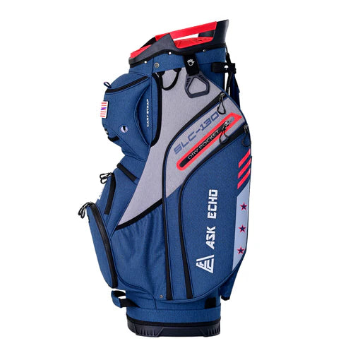 Ask Echo 2024 SLC-130 15 Dividers Grip Locking Bottom Golf Quiet Cart Bag / Navy