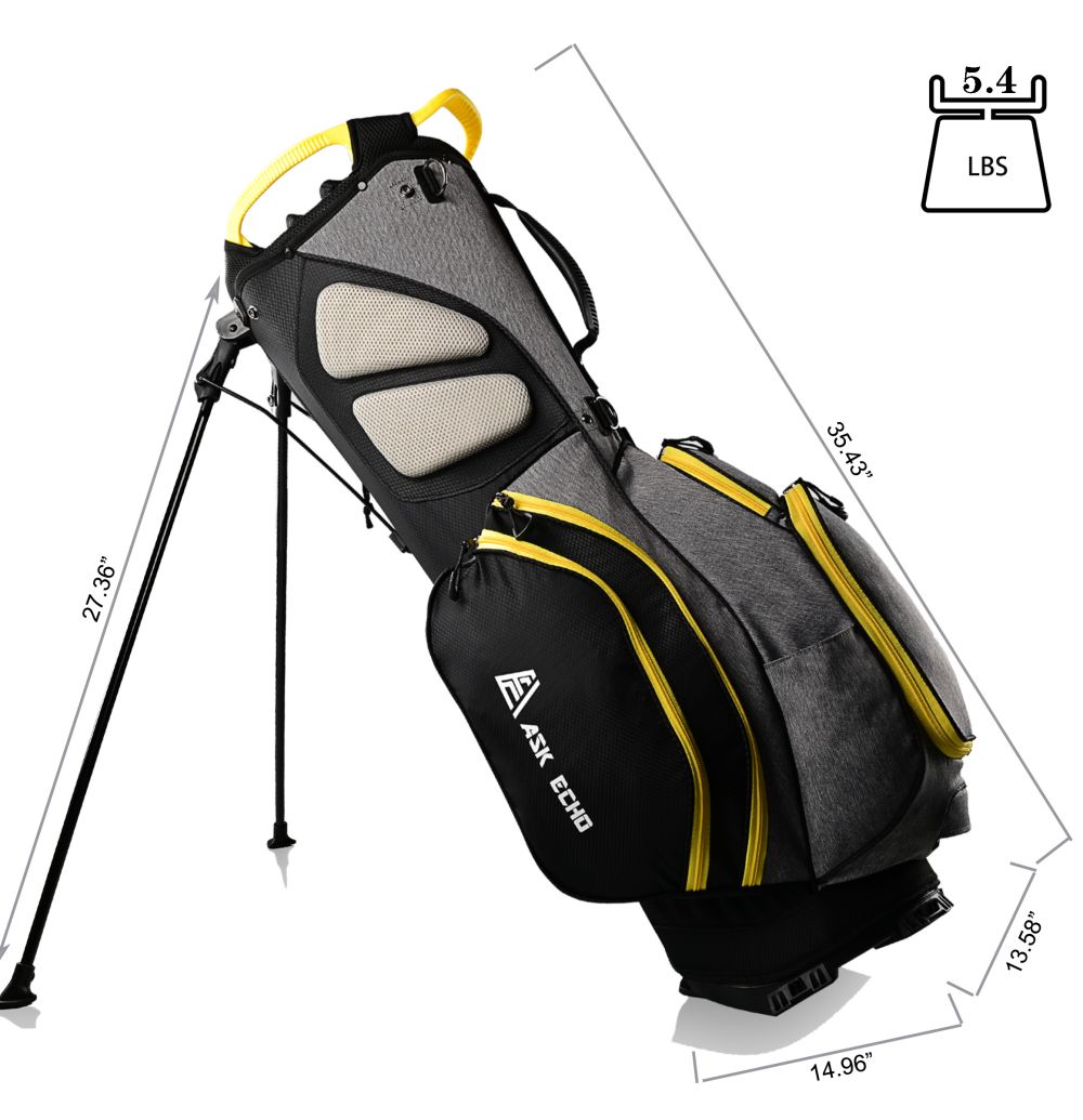 Askecho Golf Stand Bag BLAZER 3.0 With 14 Way Organizer Divider Top / Yellow
